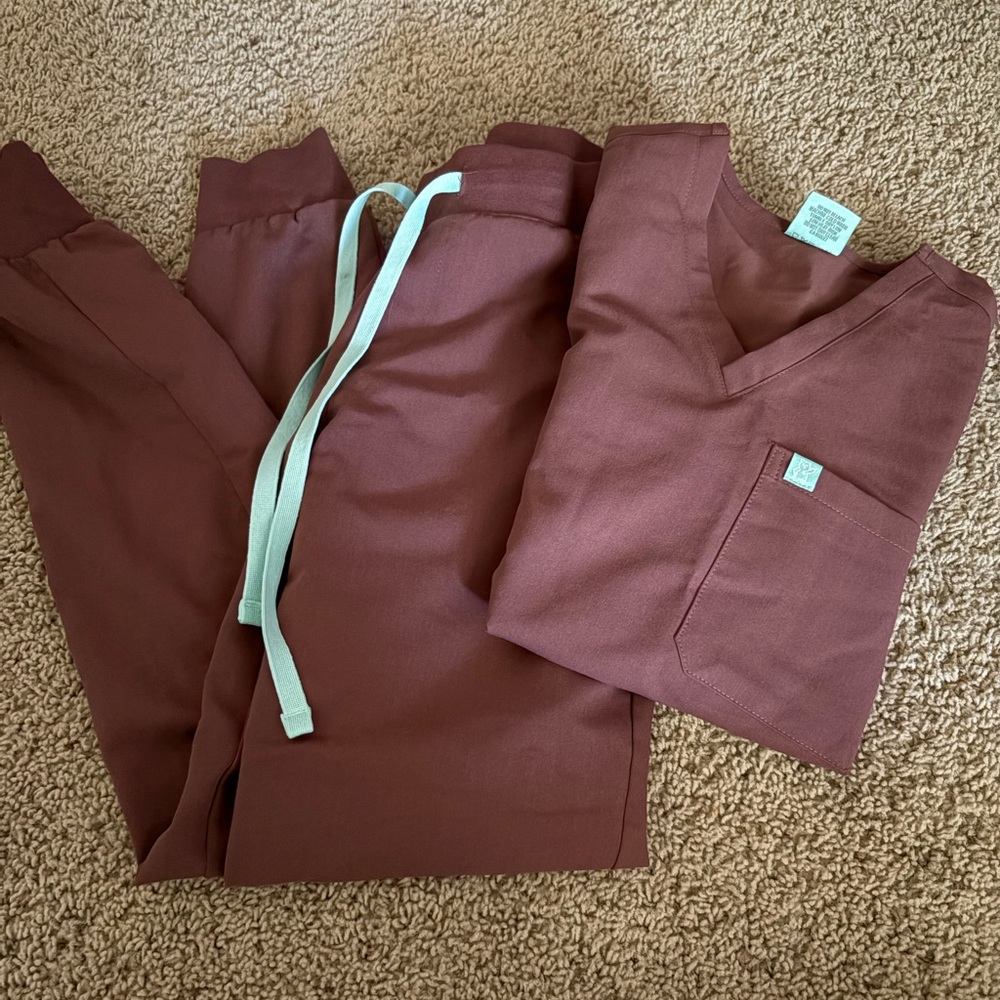 Women's Brown Scrub Set